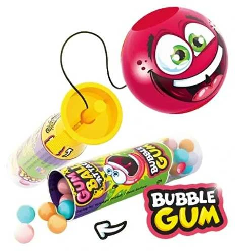 Įvairių vaisių skonio kramtomoji guma su žaisliuku JOHNY BEE Gumball Attack, 10 g