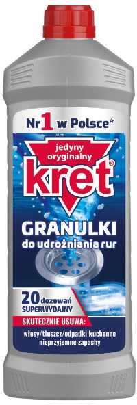 Kanalizacijos vamzdžių valymo priemonė KRET, granulės, 800g