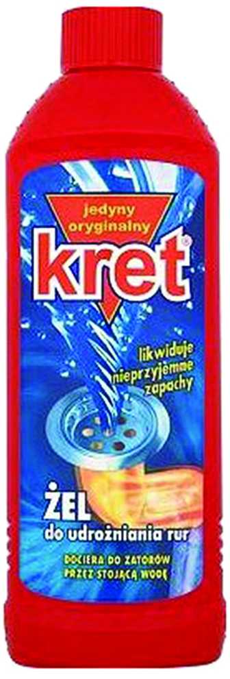 Kanalizacijos vamzdžių valymo priemonė KRET, gelis, 500ml