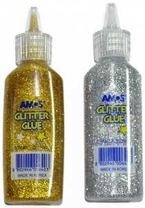 Klijai su blizgučiais GCL22D24 GS, Amos, 22ml, aukso/sidabro sp.
