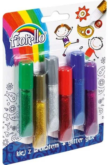 Grand Klijų su blizgučiais rinkinys GR-BK06B6, Fiorello, 6 spalvos po 6ml