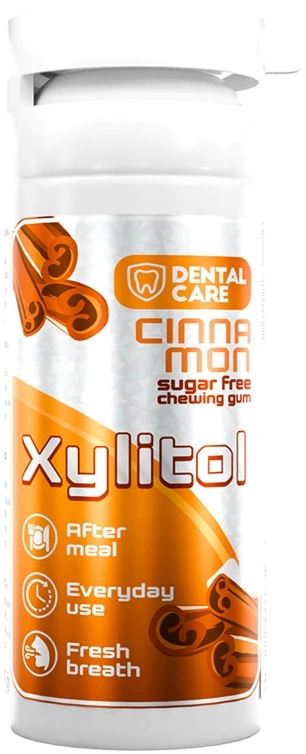 Dental Care Xylitol becukrė kramtomoji guma su ksilitoliu cinamono skonio, 20 vnt.