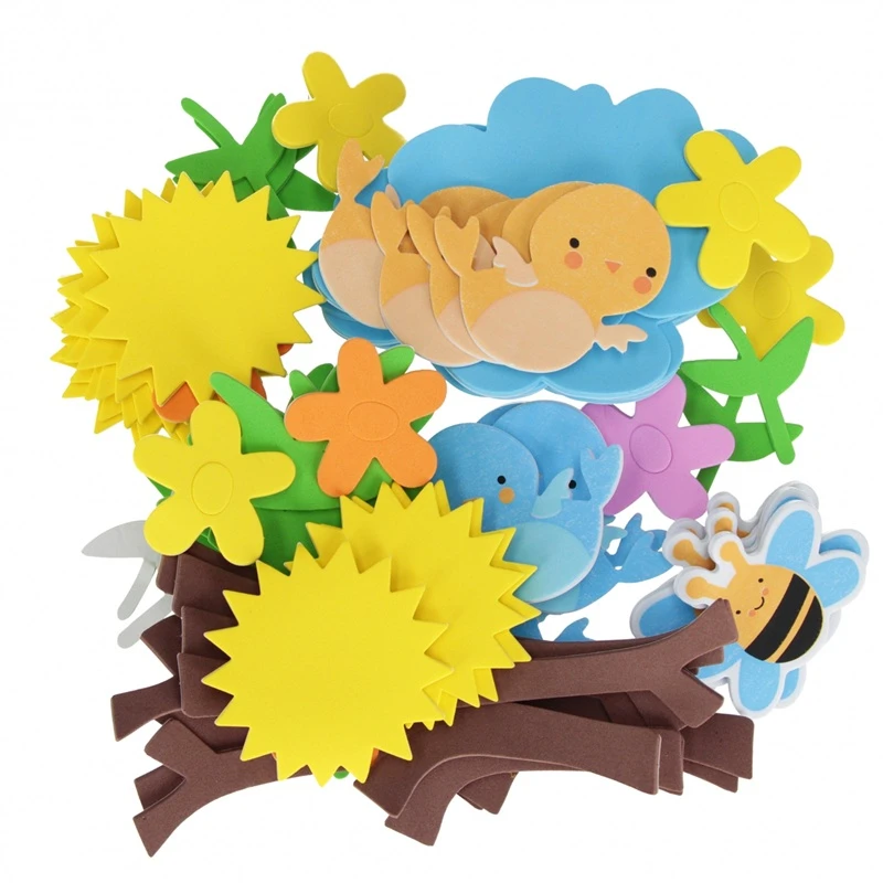 Lipni dekoracija iš putgumės CRAFT with FUN Spring, 78 vnt.
