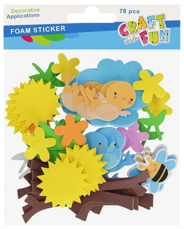 Lipni dekoracija iš putgumės CRAFT with FUN Spring, 78 vnt.