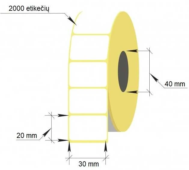 Technoinform Lipnios etiketės, termo, 30x20mm