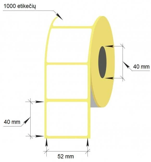 Lipnios etiketės 52x40 termo (1000)