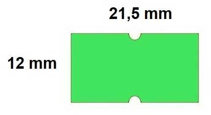 Lipnios etiketės į kainų ženklintuvus, 21,5x12mm, 1000 etik., žalios sp.