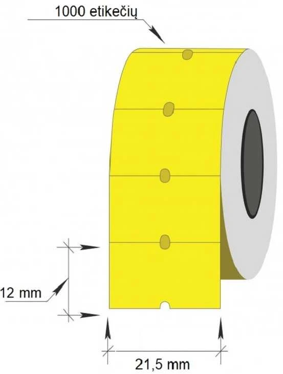 Lipnios etiketės į kainų ženklintuvus, 21,5x12mm, 1000 etik., geltonos sp.