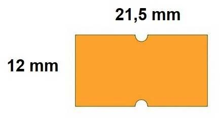 Lipnios etiketės į kainų ženklintuvus, 21,5x12mm, 1000 etik., oranžinės sp.