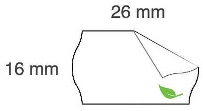 Lipnios etiketės į kainų ženklintuvus, 26x16mm, silpno lipnumo, banguot., 1000 etik., baltos sp.