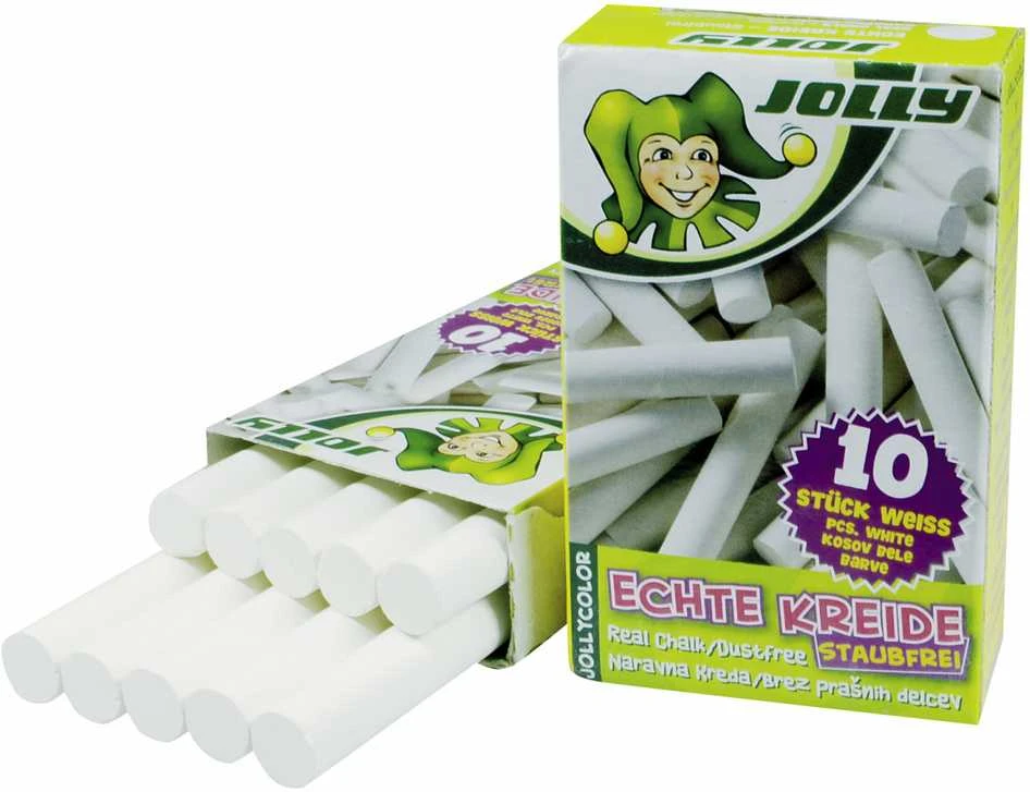 Mokyklinė kreida, Jolly, 10 vnt., baltos sp.