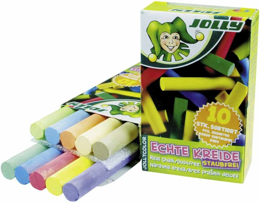 Mokyklinė kreida, Jolly, 10 vnt., įvairių sp.