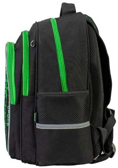 Mokyklinė kuprinė MAXI, 3-jų skyrių, 380x280x190mm, 850g, juodos sp.
