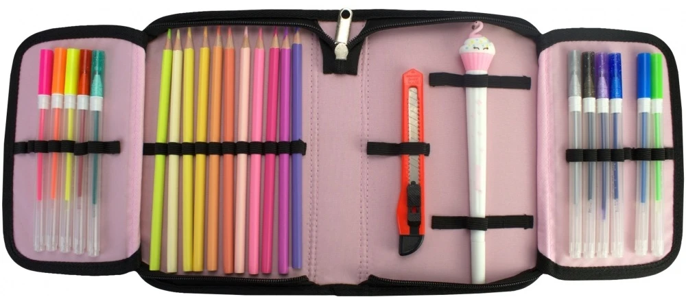 Penalas CoolForSchool, 205x140x45 mm, su 2-iem atverčiamais skyriais, rožinės sp.