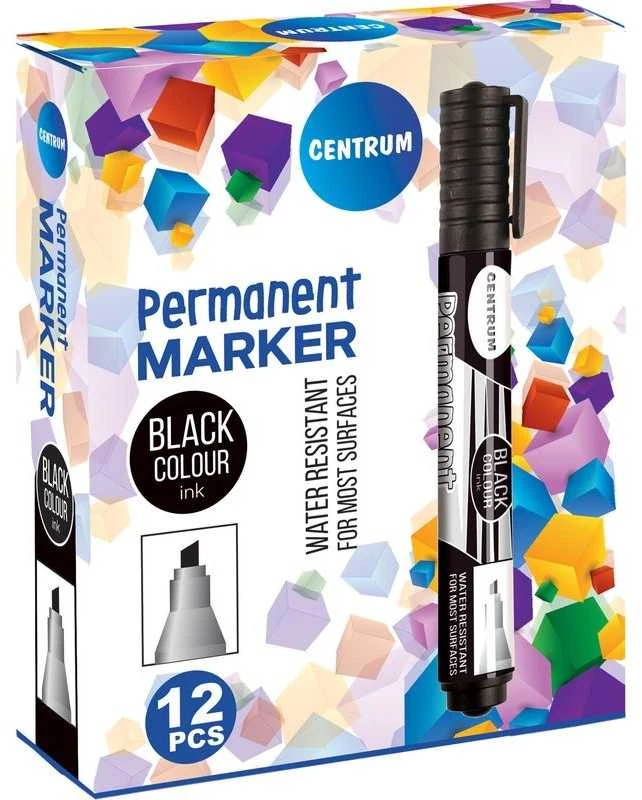 Permanentinis žymeklis CENTRUM, 1.0-5.0 mm, kirsta galvute, juodos sp.