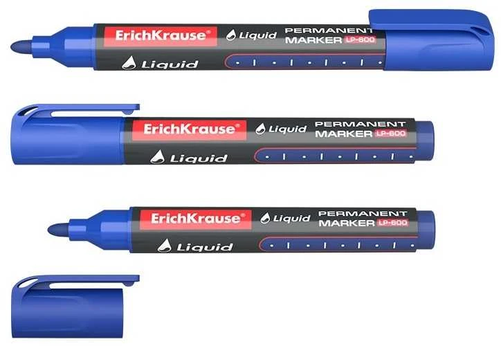 Permanentinis žymeklis LIQUID LP-600, ErichKrause, 0.8-2.25mm, mėlynos sp.