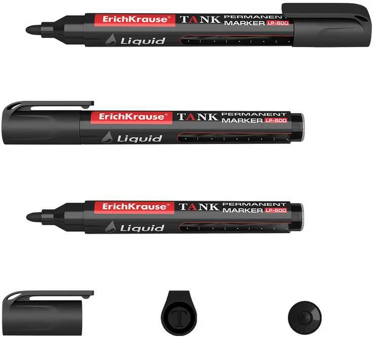 Permanentinis žymeklis LIQUID LP-600, ErichKrause, 0.8-2.25mm, juodos sp.