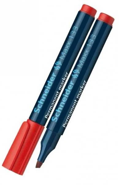 Schneder Žymeklis permanentinis Schneider Maxx 133, 1-4 mm, kirsta galvutė, raudonas 1213-023