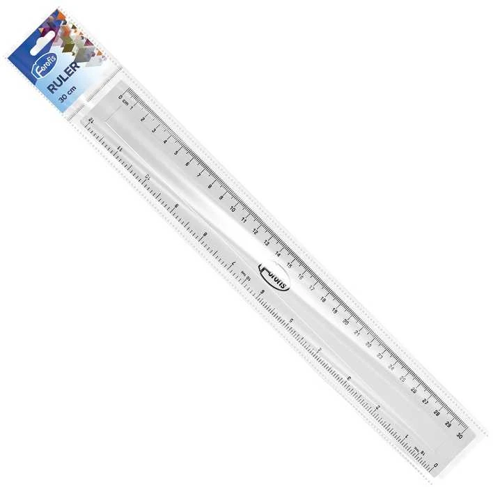 Plastikinė liniuotė FOROFIS, 30cm, skaidri, blisteryje