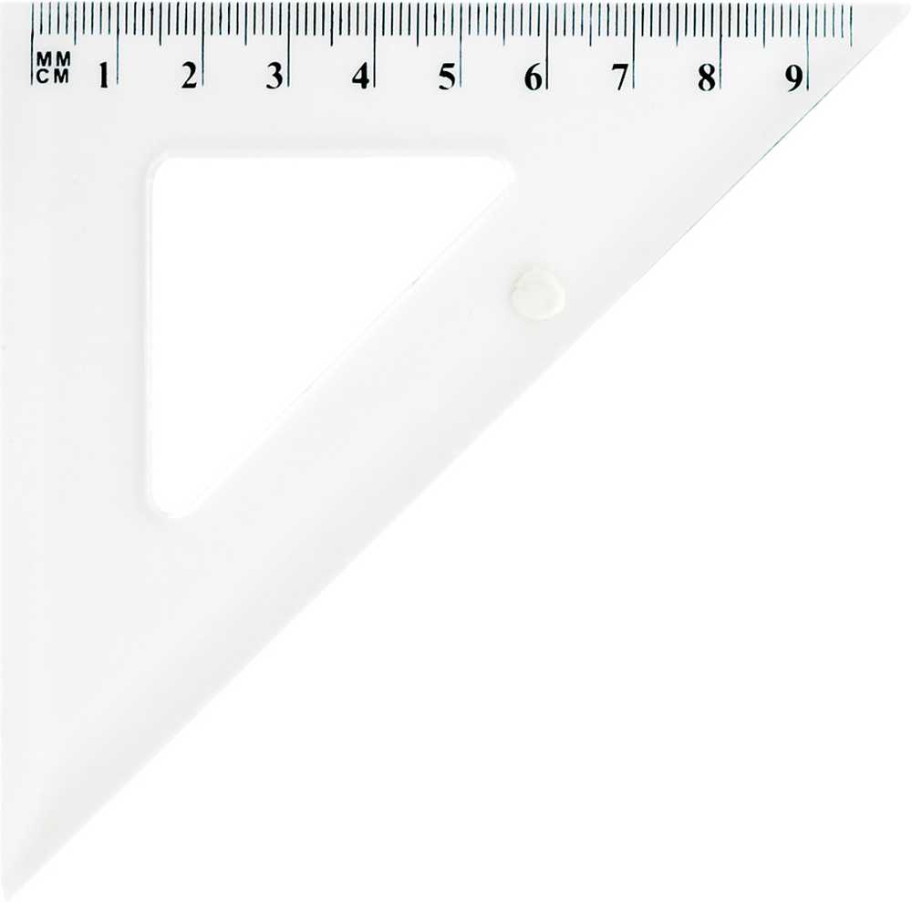 Plastikinė liniuotė-trikampis GR-854T, Grand, 9,5cm ilgio, 45° kampas