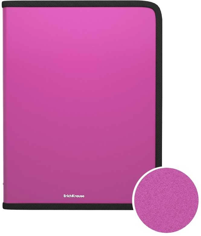 Plastikinis dėklas su užtrauktuku Matinis VIVID, ErichKrause, A4+, 500mkr, 4 sp.