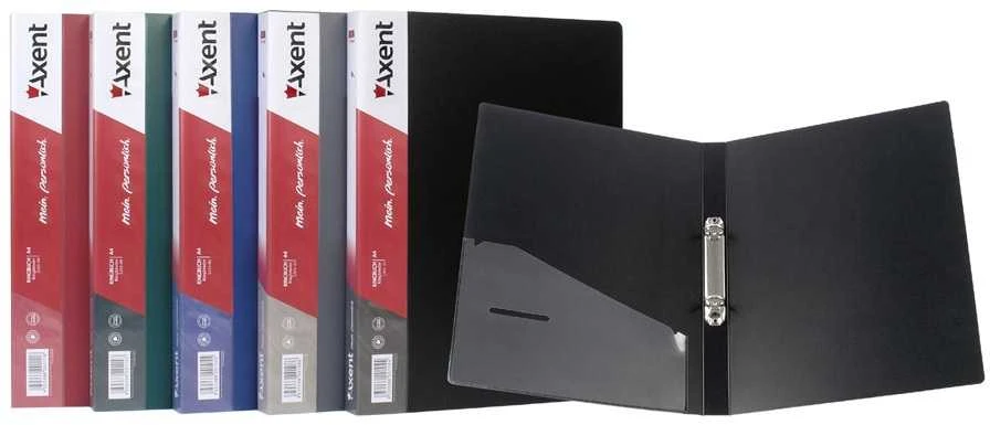 Plastikinis segtuvas AXENT, A4, 700mkr, 25mm, su 2-iem žiedais, violetinės sp.