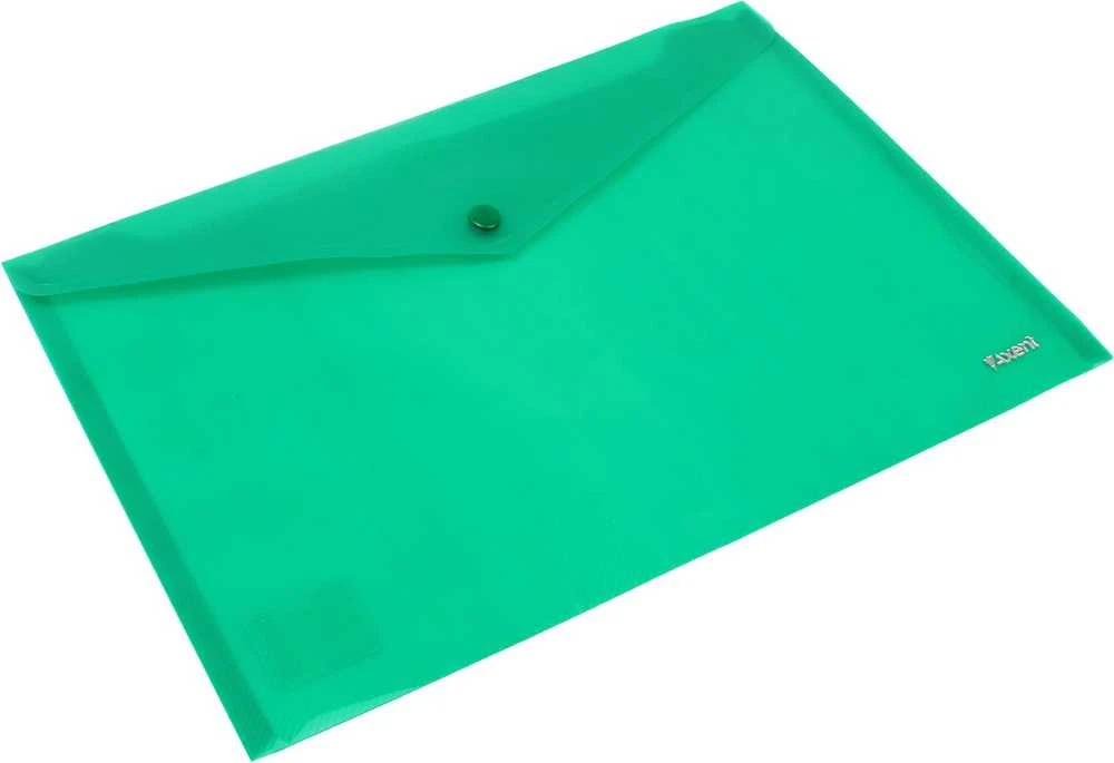 Plastikinis vokas su spaustuku AXENT, A4, 180mkr, nepermatomas, žalios sp.
