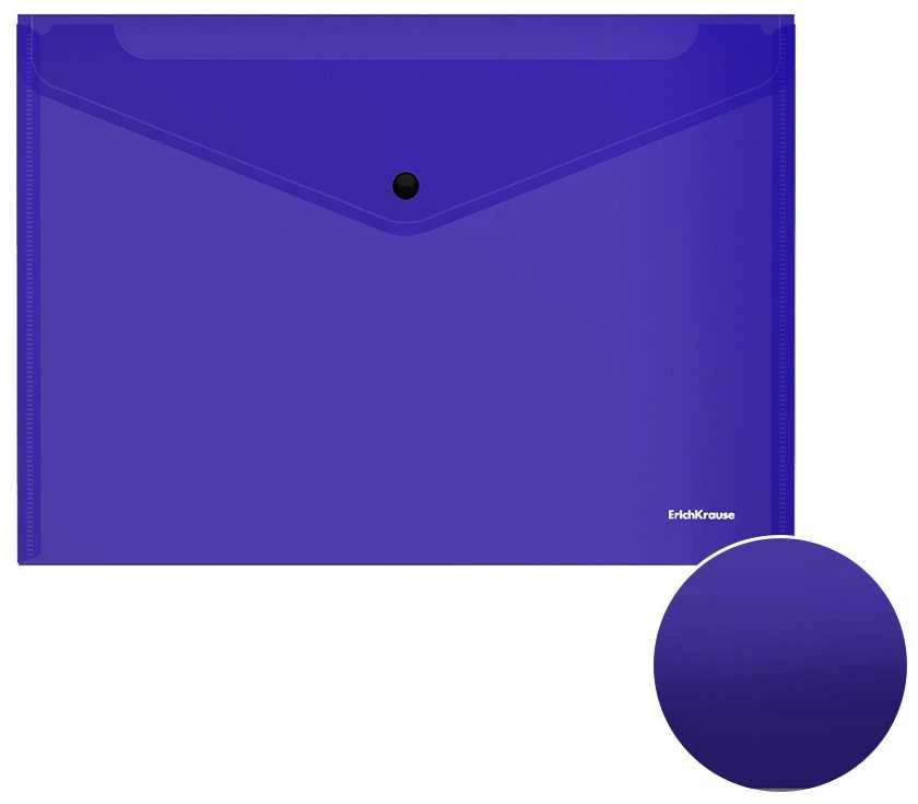 Plastikinis vokas su spaustuku GLOSSY VIVID, ErichKrause, A4, 180mkr, permatomas, 4 sp.