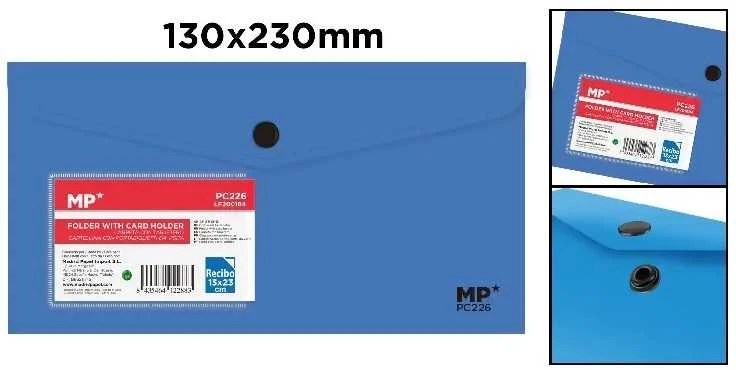 Plastikinis vokas su spaustuku MP, C65 (230x130mm), 240mkr, permatomas, 6 sp.