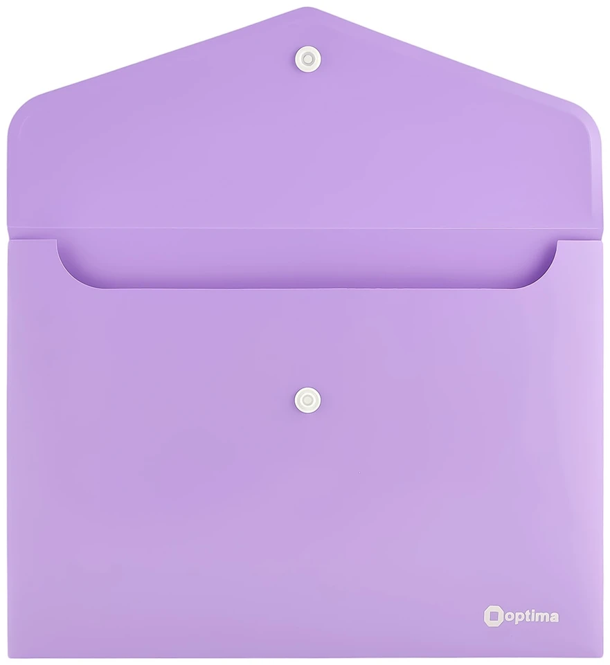 Plastikinis vokas su spaustuku OPTIMA, A7, 180 mkr, nepermatomas, pastelinių sp.