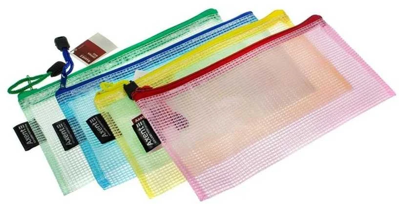 Plastikinis vokas su užtrauktuku AXENT, DL, 180mkr, permatomas, 4 sp.