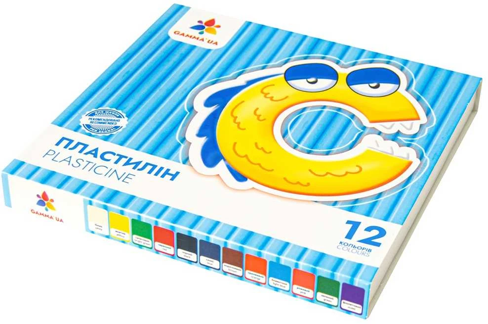 Plastilinas GAMMA'UA, 12 sp. po 12 g, su peiliuku