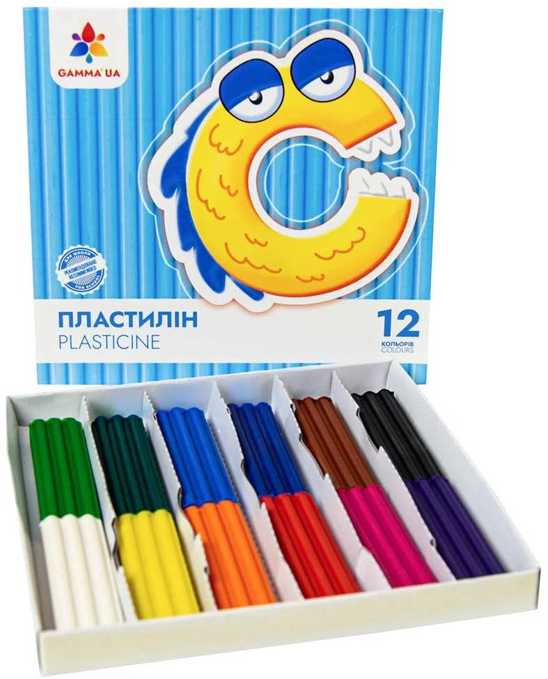 Plastilinas GAMMA'UA, 12 sp. po 12 g, su peiliuku