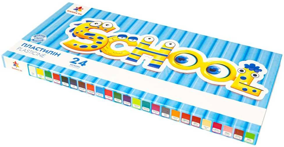 Plastilinas GAMMA'UA, 24 sp. po 12 g, su peiliuku