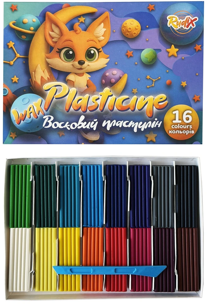 Plastilinas RUDIX, 16 sp. po 20 g, su peiliuku