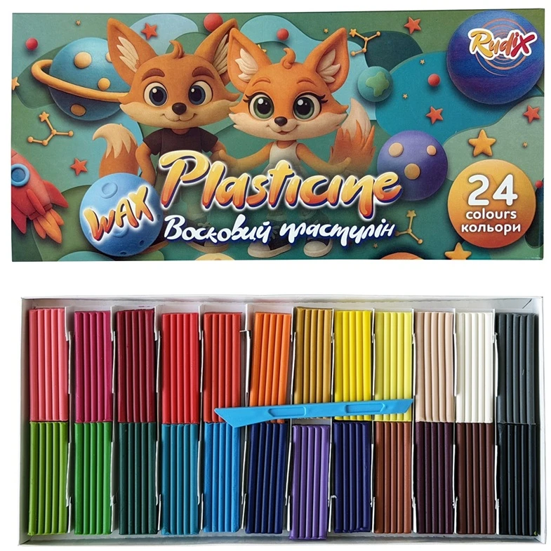 Plastilinas RUDIX, 24 sp. po 20 g, su peiliuku