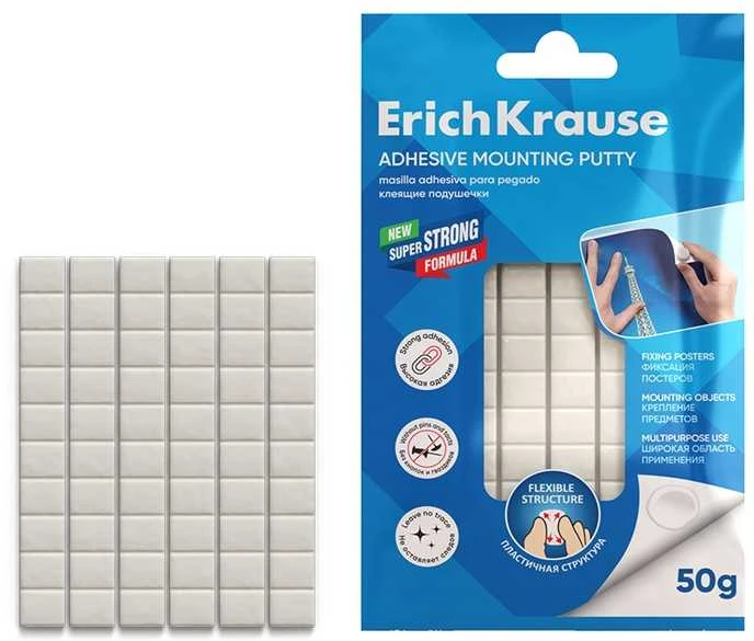 Plastilininiai klijai, ErichKrause, 50 g, baltos sp.