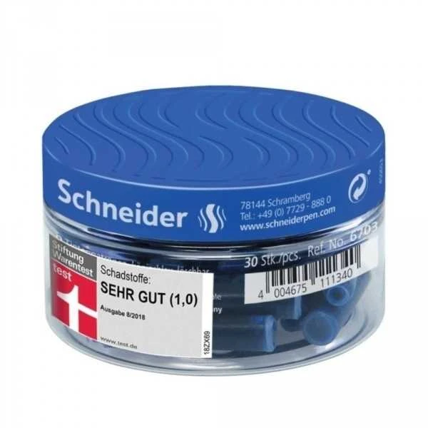 Schneder Rašalo kapsulės, Schneider, 30 vnt., trumpos, mėlynos sp.