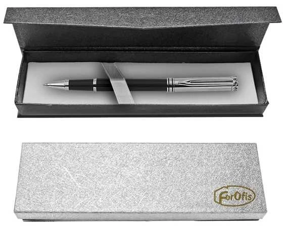 Rašiklis-roleris FOROFIS, juodos sp. metalinis korpusas, 0.5mm, dovanų dėžutėje