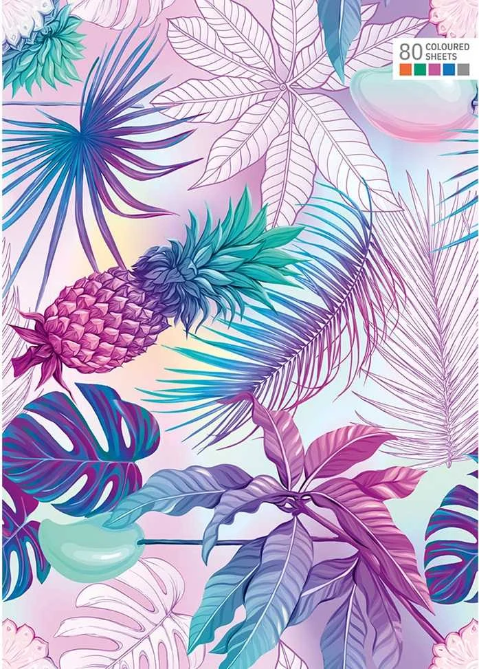 Sąsiuvinis COLOUR, A5, langeliais, 80 lapų, 70gsm, spalvotomis kraštinėmis
