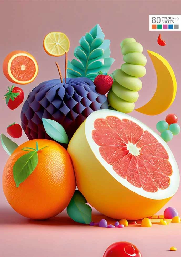 Sąsiuvinis COLOUR, A5, langeliais, 80 lapų, 70gsm, spalvotomis kraštinėmis