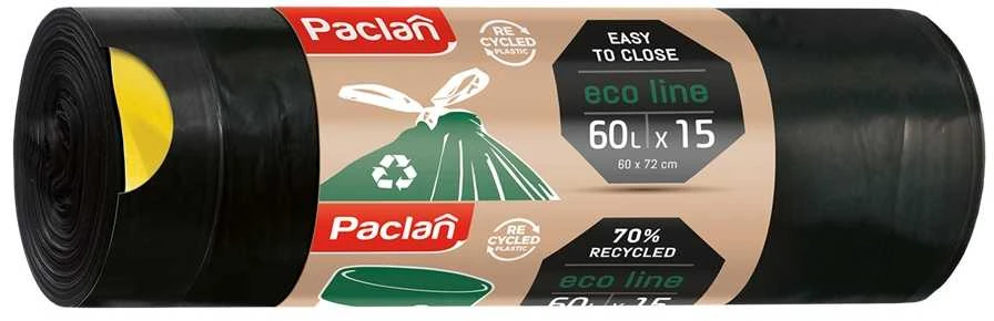 Plasta Šiukšlių maišai, 60l, užrišami, LDPE, 15vnt.