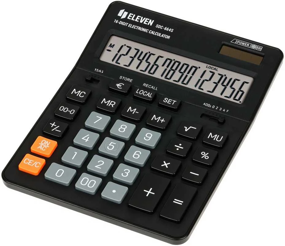 Skaičiuotuvas ELEVEN SDC-664S, 16 skaičių ekranas