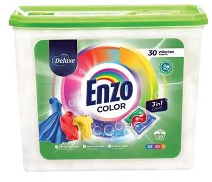 None Skalbimo kapsulės DELUXE Enzo 3 in 1 Color, 30 vnt.
