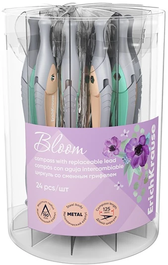 Skriestuvas PASTEL BLOOM, ErichKrause, 125 mm, su papildomais grafitais