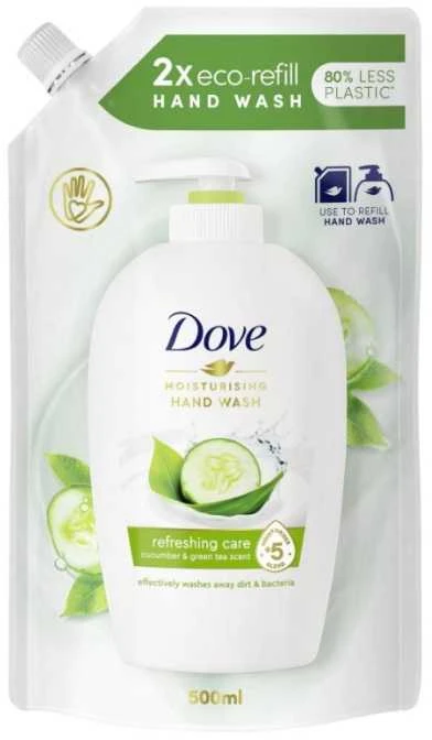 Dove Refreshing Cucumber & Žalias Tea Skystas muilas moterims, 500 ml