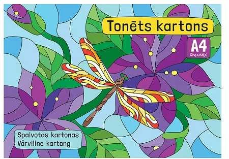 Spalvotas kartonas, A4, 8 sp., dvipusis, 230gsm