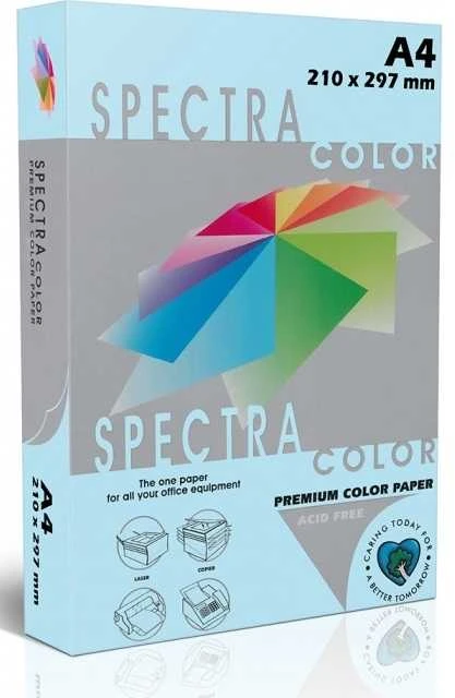 Spalvotas popierius SPECTRA COLOR, A4, 160gsm, 250 lapų, IT120 OCEAN (šviesiai mėlyna sp.)
