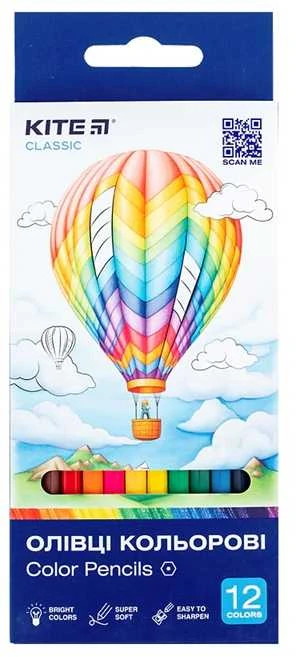 Spalvoti šešiabriauniai pieštukai CLASSIC, Kite, 12 sp.