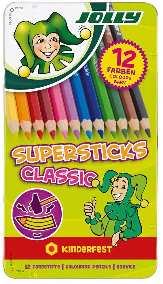 Spalvoti šešiabriauniai pieštukai CLASSIC, Jolly, 12 sp.